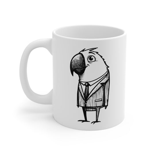Copycat Parrot Species File Mug, character artwork side