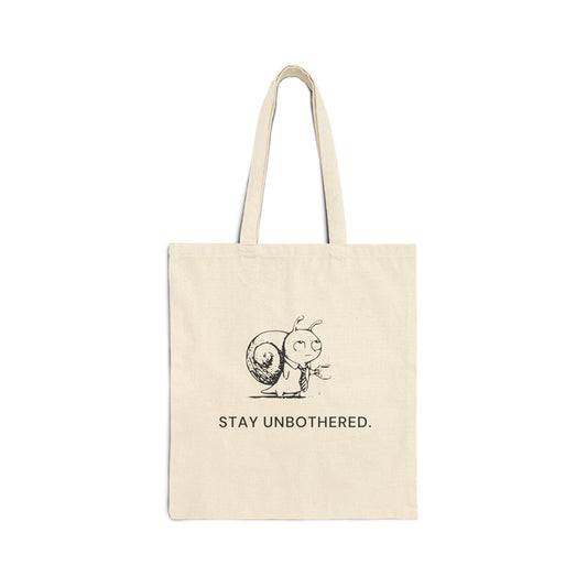 Corporate Snail natural canvas tote, front print on the bag