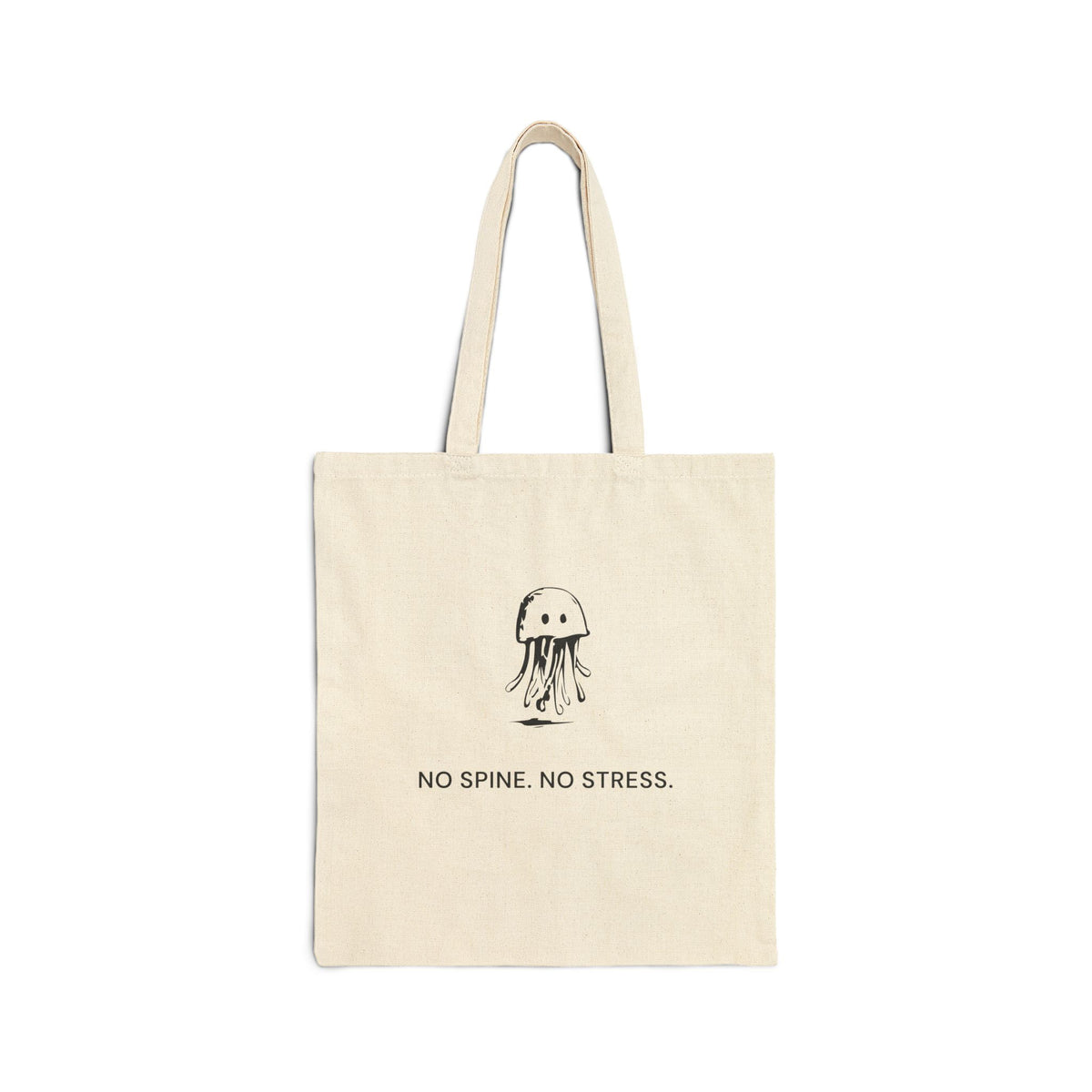 Protected Jellyfish natural canvas tote, front print on the bag