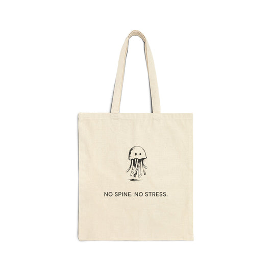 Protected Jellyfish natural canvas tote, front print on the bag
