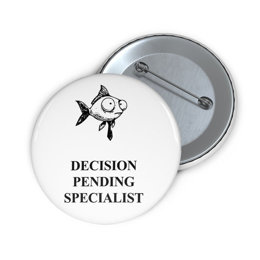 Difficult Goldfish award badge, front and reverse views of one 2.25-inch badge